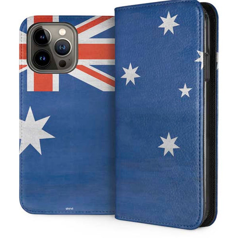 Australia Flag Distressed iPhone 15 Pro Max Folio Case